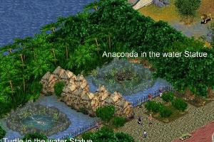 Anaconda and Turtle in the Water Statues