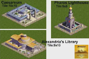 Pharaoh Caesareum & Pharos Lighthouse & Alexandria's Library